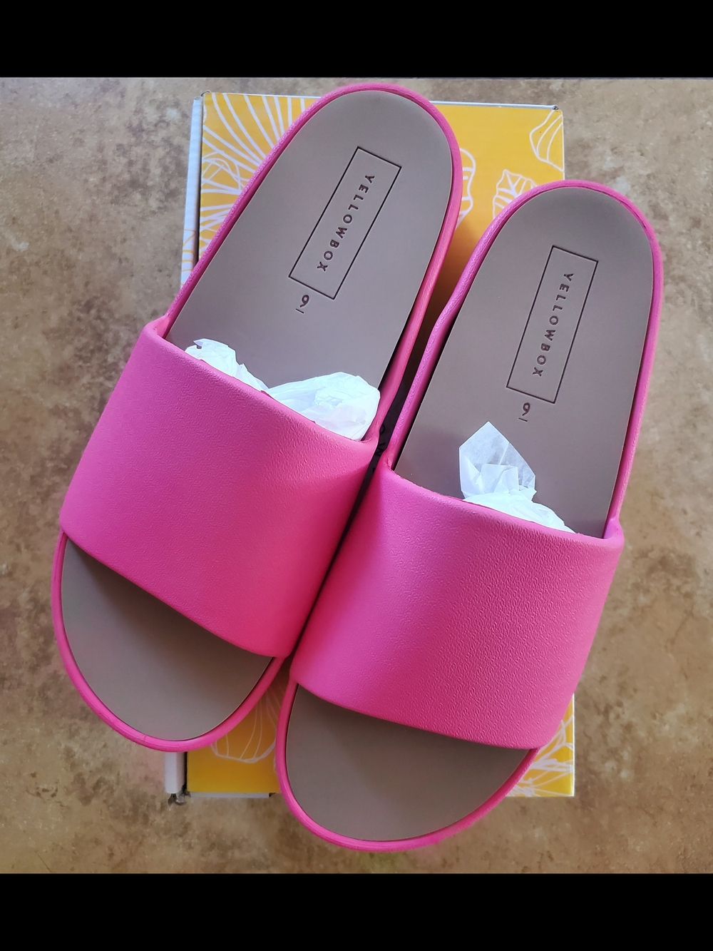 Yellow Box Hot Pink Wide Strap Slide Sandals